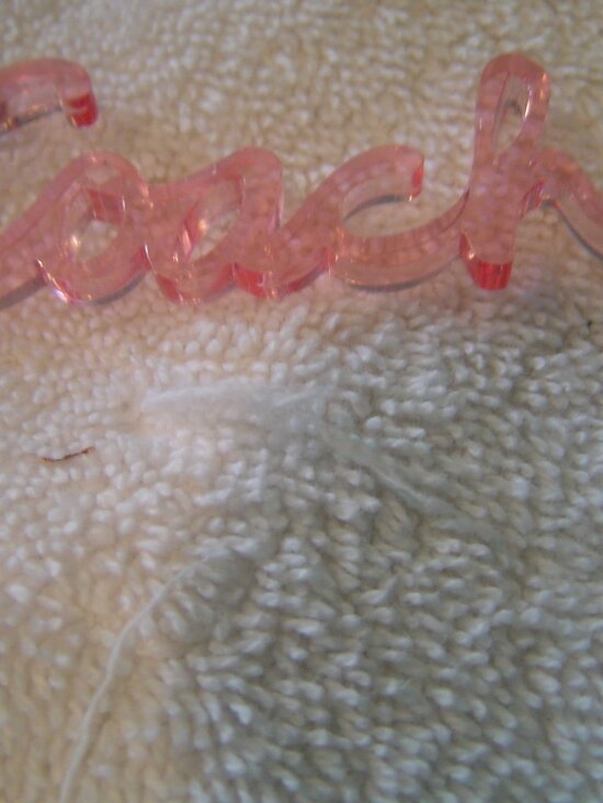 AUTHENTIC COACH COACH ACRYLIC SCRIPT HANG TAGS 1 PINK/1SMOKE EUC - Picture 4 of 10